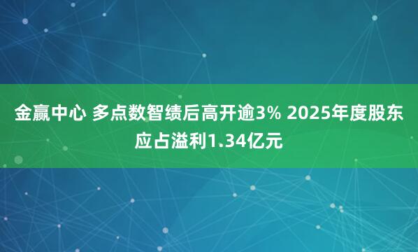 金赢中心 多点数智绩后高开逾3% 2025年度股东应占溢利1.34亿元